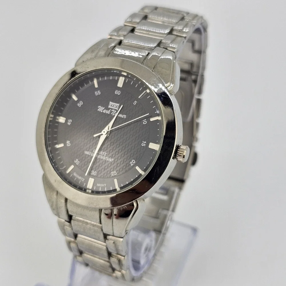 Men's Analog Watch‎ 40MM Black Dial Gray Bracelet Band 7